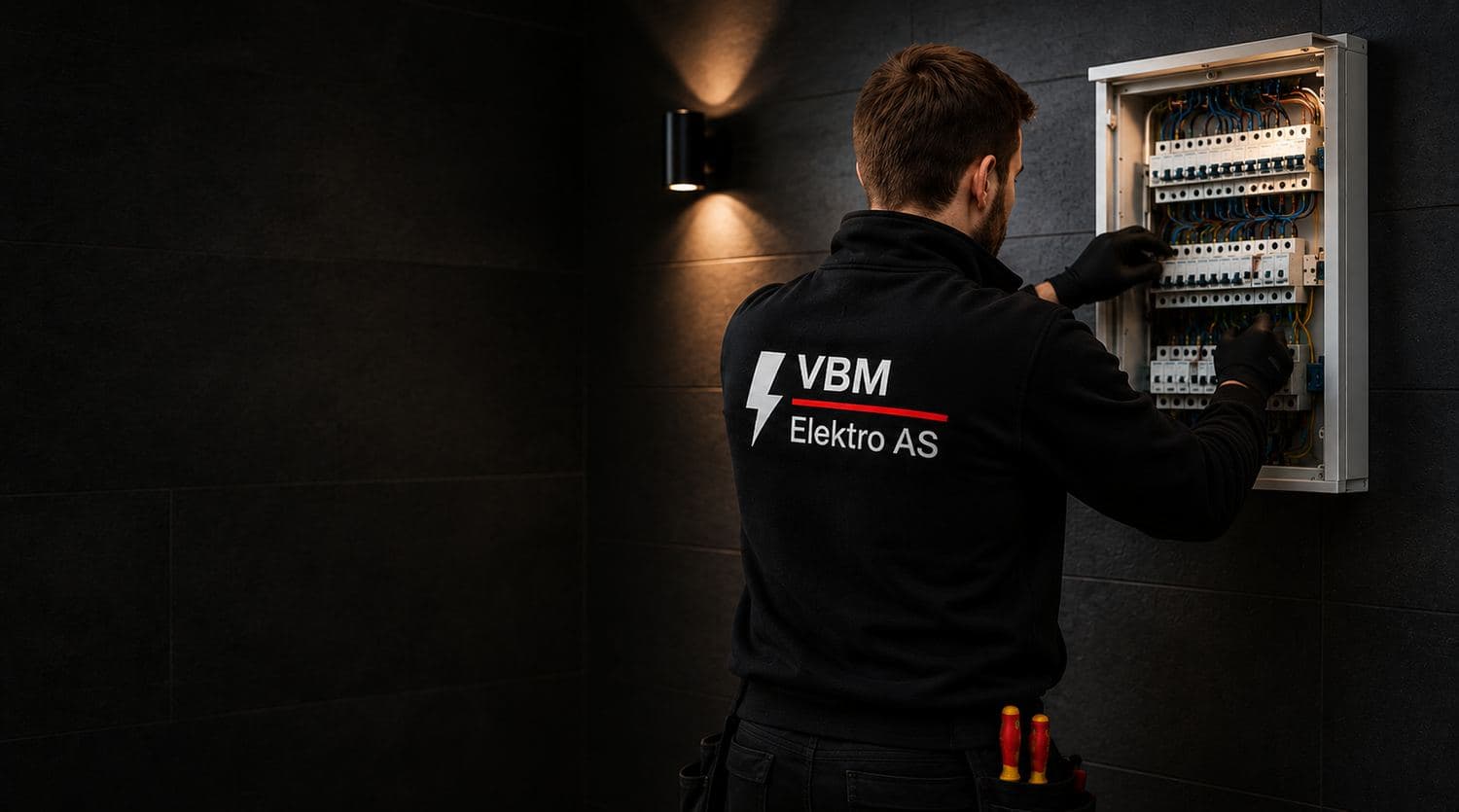Elektriker fra VBM Elektro jobber i sikringsskap